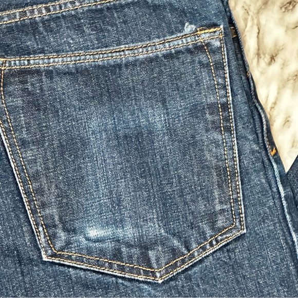 Lands End Square Rigger Men Sz 36 Button Fly Straight Med Wash Denim Blue Jeans - Picture 2 of 11